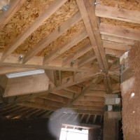 Inside looking at the annex roof structure title=