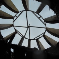 We will have a circular rooflight over the double helical stairs title=